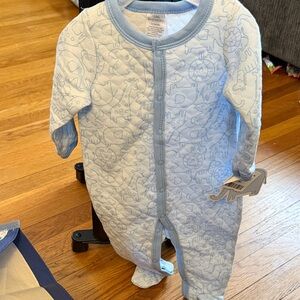 Charming Light Blue Animal Print Footie